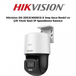 Hikvision DS-2DE2C400SCG-E 4mp Gece Renkli ve Çift Yönlü Sesli IP Speeddome Kamera